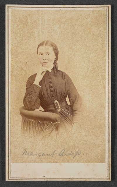 Carte-de-visit portræt af Margaret Alsop, ca. 1865. af Alexander Gardner