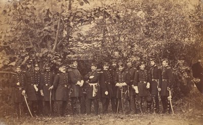 General McClellan og stab, ca. 1863. af Alexander Gardner.