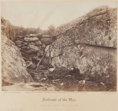Hjem for en oprørsk skarpskytte, Gettysburg, juli af Alexander Gardner