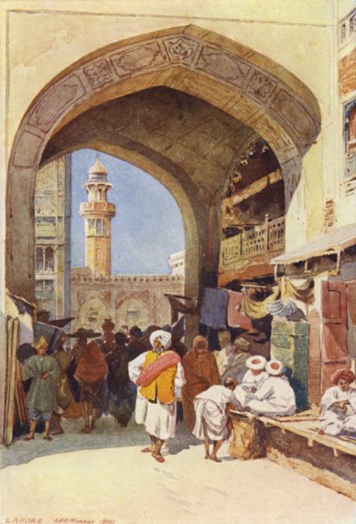 En port i Bazaar, Lahore af Alexander Henry Hallam Murray