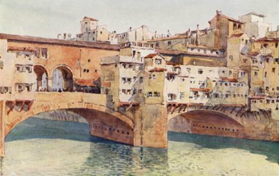 Firenze, Ponte Vecchio (farve litho) af Alexander Henry Hallam Murray