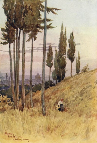 Firenze fra Poggio Gherardo (farve litho) af Alexander Henry Hallam Murray