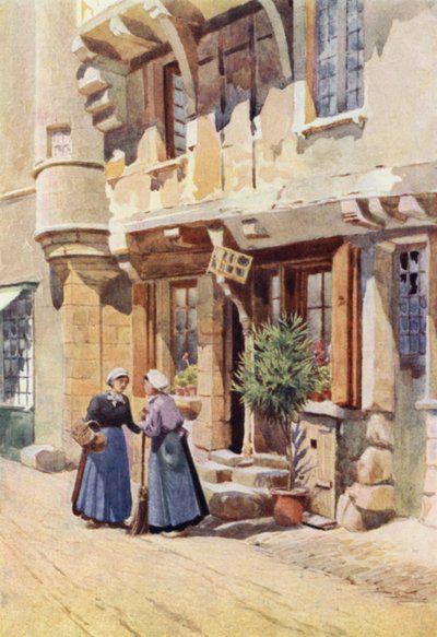 Gamle huse i Chinon (farve litho) af Alexander Henry Hallam Murray