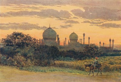 Solnedgang bag Ibrahim Roza, Bijapur, c1880 1905. af Alexander Henry Hallam Murray