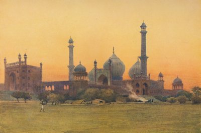 The Jumma Musjid, Delhi - Ved solnedgang, c1880 1905. af Alexander Henry Hallam Murray