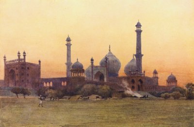 Jumma Musjid, Delhi, ved solnedgang af Alexander Henry Hallam Murray