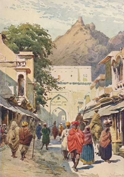 Hovedgaden i Alwar, c1880 1905. af Alexander Henry Hallam Murray