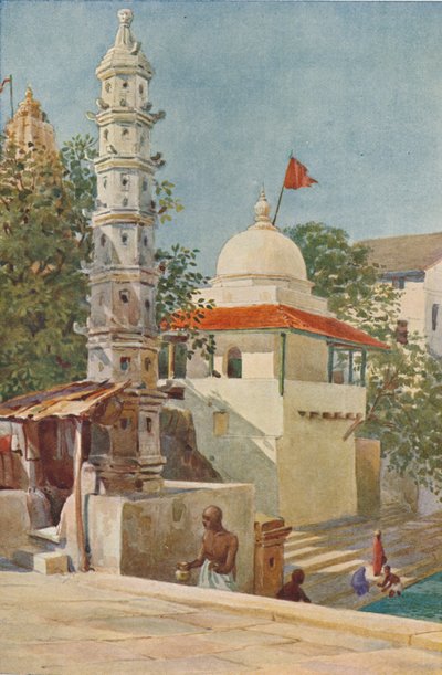 Walkeshwar-templet, Bombay, c1880 1905. af Alexander Henry Hallam Murray