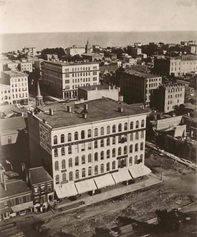 Se østsydøst fra kuppelen på retsbygningen i Chicago af Alexander Hesler