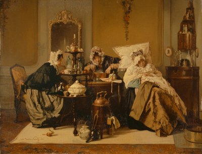 Den syge kvinde, 1866 af Alexander Hugo Bakker Korff