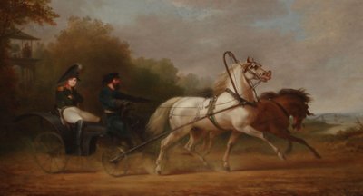 Zar Alexander I kører en droschki (olie på lærred) af Alexander Ivanovich Sauerweid