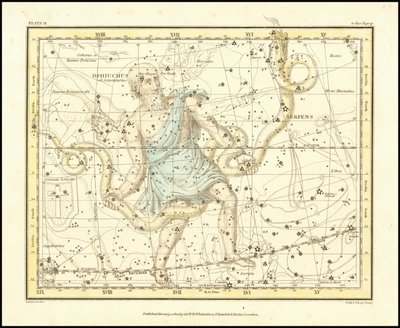 1822 - Alexander Jamieson - Ophiuchus og slangen (og Scutum Sobieski) af Alexander Jamieson