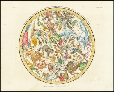1822 - Alexander Jamieson - Stereografisk projektion af den nordlige himmelske halvkugle af Alexander Jamieson
