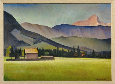 Daniel-toppen i Zugspitz-bjergene, Bayern (maleri på karton) af Alexander Kanoldt