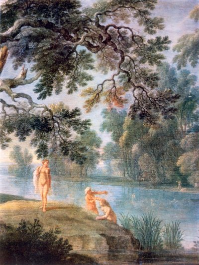 Nymferbadning, detalje, c1620-1652 af Alexander Keirincx