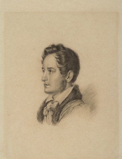 Portræt af forfatteren Alexander Herzen 1812-1870, ca 1836 af Alexander Lavrentievich Vitberg