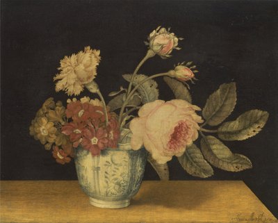 Blomster i en Delft -krukke af Alexander Marshal