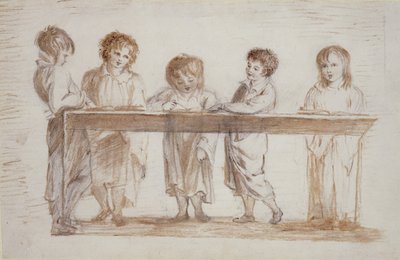Choirboys (blyant og farveblyant på papir) af Alexander Nasmyth