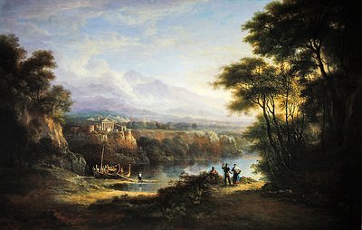 Klassisk landskab (olie på lærred) af Alexander Nasmyth