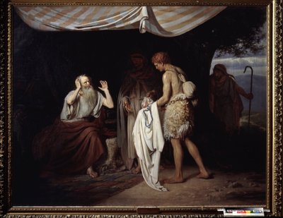 Josephs blodige frakke bragt til Jakob. Efter at have solgt deres bror Josef til slaveri i Ægypten, fordi de var jaloux over deres fars forkærlighed for Josef, præsenterer brødrene Jakob hans tunika for at af Alexander Nikanorovich Novoskoltsev
