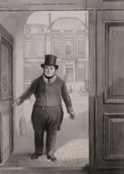 Entrance Gate, British Museum, Holborn, London, c1850 af Alexander O