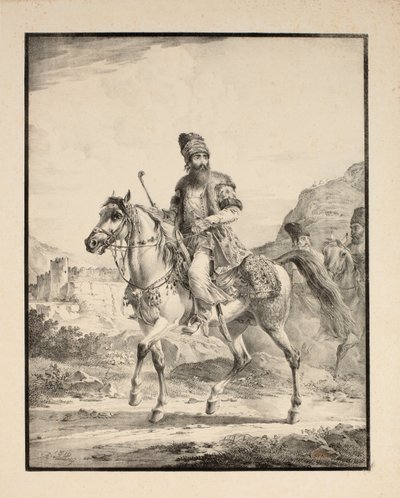 Perser til hest, 1820 af Alexander Orlowski