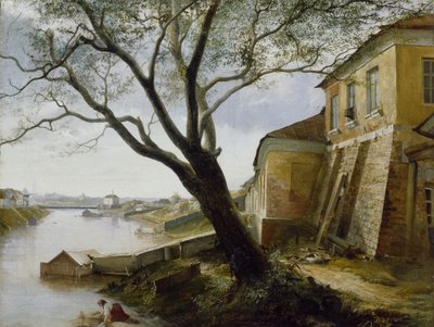 Over Yauza-floden i Moskva, 1860 af Alexander Pavlovich Popov