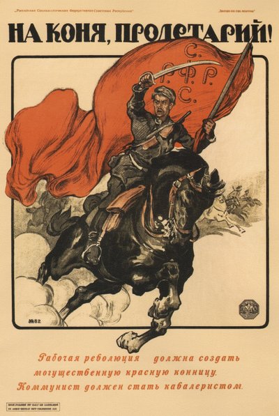 Til hest, proletar! Plakat, 1918 af Alexander Petrovich Apsit