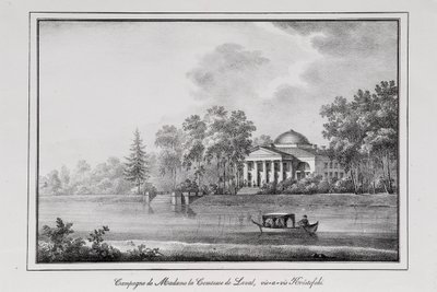 Grevinde de Lavals sommerhus på Aptekarsky Island-serien Udsigt over Sankt Petersborg, 1820