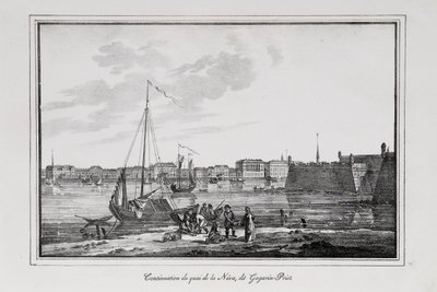 Petrovsky-kajen i Skt. Petersborg, den såkaldte Gagarinsky-brawler Series Views of Saint Petersburg, 1820
