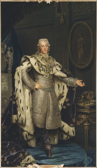 Gustave III de Suede - Portræt af kong Gustav III af Sverige (1746-1792), af Roslin, Alexander (1718-1793). Olie på lærred af Alexander Roslin