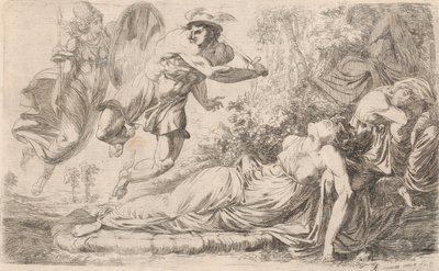 Perseus og den sovende medusa, 1774. af Alexander Runciman