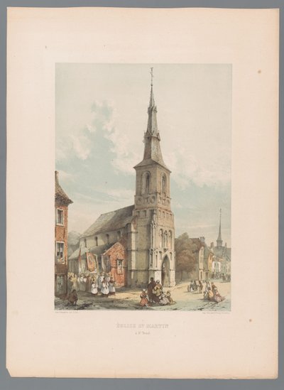 Udsigt over Saint Martin-kirken i Sint-Truiden St. Martin à St. Trond Kirke (titel på objektet) af Alexander Schaepkens