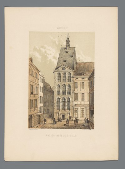 Det gamle rådhus i Maastricht Ancien Hôtel-de-ville (titel på objekt) Monuments de Maastricht (serietitel) af Alexander Schaepkens