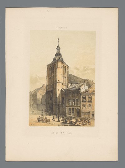 Saint Matthias-kirken i Maastricht Sankt Mathias (titel på objekt) Monuments de Maastricht (serietitel) af Alexander Schaepkens