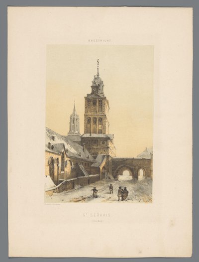 Basilikaen Saint Servatius i Maastricht St Servais (Côté Nord) (titel på objektet) Monuments de Maastricht (serietitel) af Alexander Schaepkens