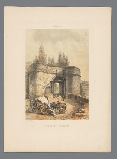 Tongerse Gate i Maastricht Porte de Tongres (titel på objekt) Monuments de Maastricht (serietitel) af Alexander Schaepkens