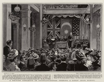 En britisk ceremoni i Konstantinopel, der åbner en pigehøjskole af Alexander Stuart Boyd