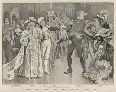Askepot, Pantomime på Drury Lane Theatre, Ballroom Scene af Alexander Stuart Boyd