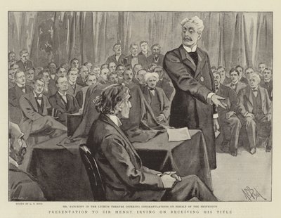 Præsentation til Sir Henry Irving ved modtagelse af hans titel af Alexander Stuart Boyd