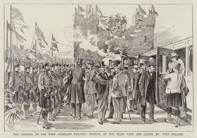 Åbningen af West Highland Railway, togets ankomst med gæsterne til Fort William af Alexander Stuart Boyd