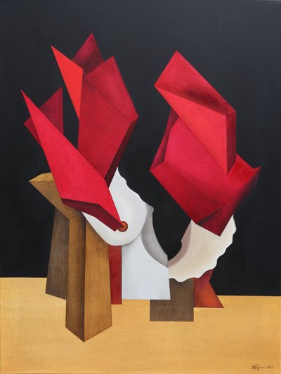 Rød geometrisk figur af Alexander Trifonov