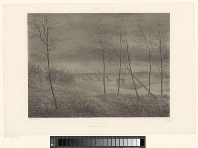 Landskab om natten Locus Nefastus (titel på objekt) af Alexander Ver Huell (signed by artist)