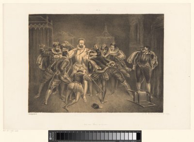 Mordet på Henrik af Guise Henrij de Guijses død (titel på objektet) af Alexander Ver Huell (signed by artist)
