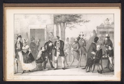 Tegnefilm i Leiden studenteralmanak, 1843 Nikotin-urten (titel på objekt) af Alexander Ver Huell
