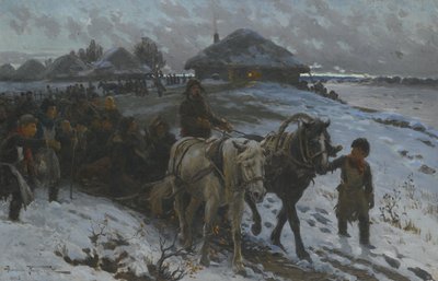 Leaving For The Hunt, 1915 af Alexander Vladimirovich Makovsky