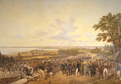 Kong Carl XIV Johan (1763-1844) af Sverige besøgte kanalsluserne ved Berg i 1819, 1856 af Alexander Wetterling