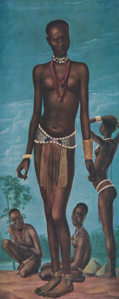 Daboa, ung pige Sara (Fort Archambault), fra Drawings and Paintings of Africa, henrettet under Citroen Centre Afrique-ekspeditionen, anden Haardt Audouin-Dubreuil-mission, pub. Paris, 1927 (kol af Alexander Yakovlev