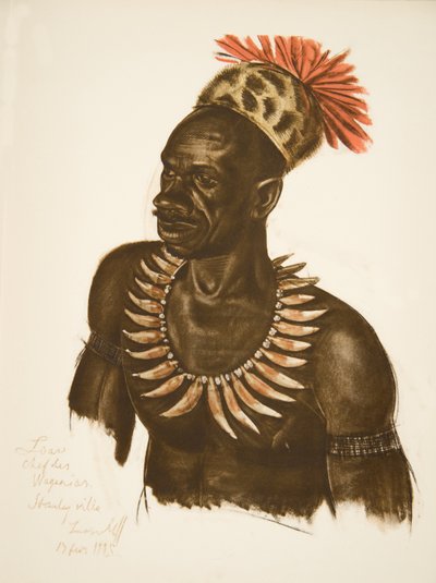 Louaho, kokken Wagenia (Stanleyville), fra Drawings and Paintings of Africa, henrettet under Citroen Center Afrique-ekspeditionen, anden Haardt Audouin-Dubreuil-mission, pub. Paris, 1927 (farve oplyst af Alexander Yakovlev