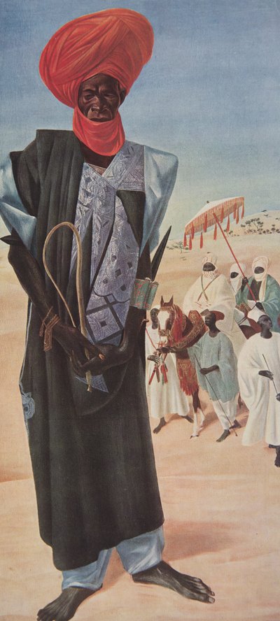 Magemma, leder af ryttere fra Sultan Sery ussa af Maradi, Nigers territorium, fra Tegninger og malerier af Afrika, henrettet under Citroen Center Afrique-ekspeditionen, anden Haardt Aud-mission af Alexander Yakovlev